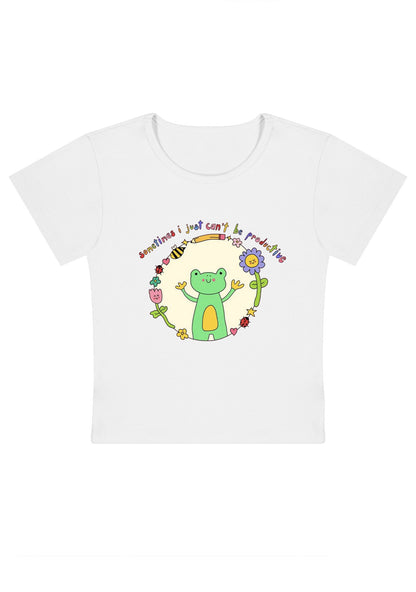 I Just Can't Be Productive Y2K Baby Tee