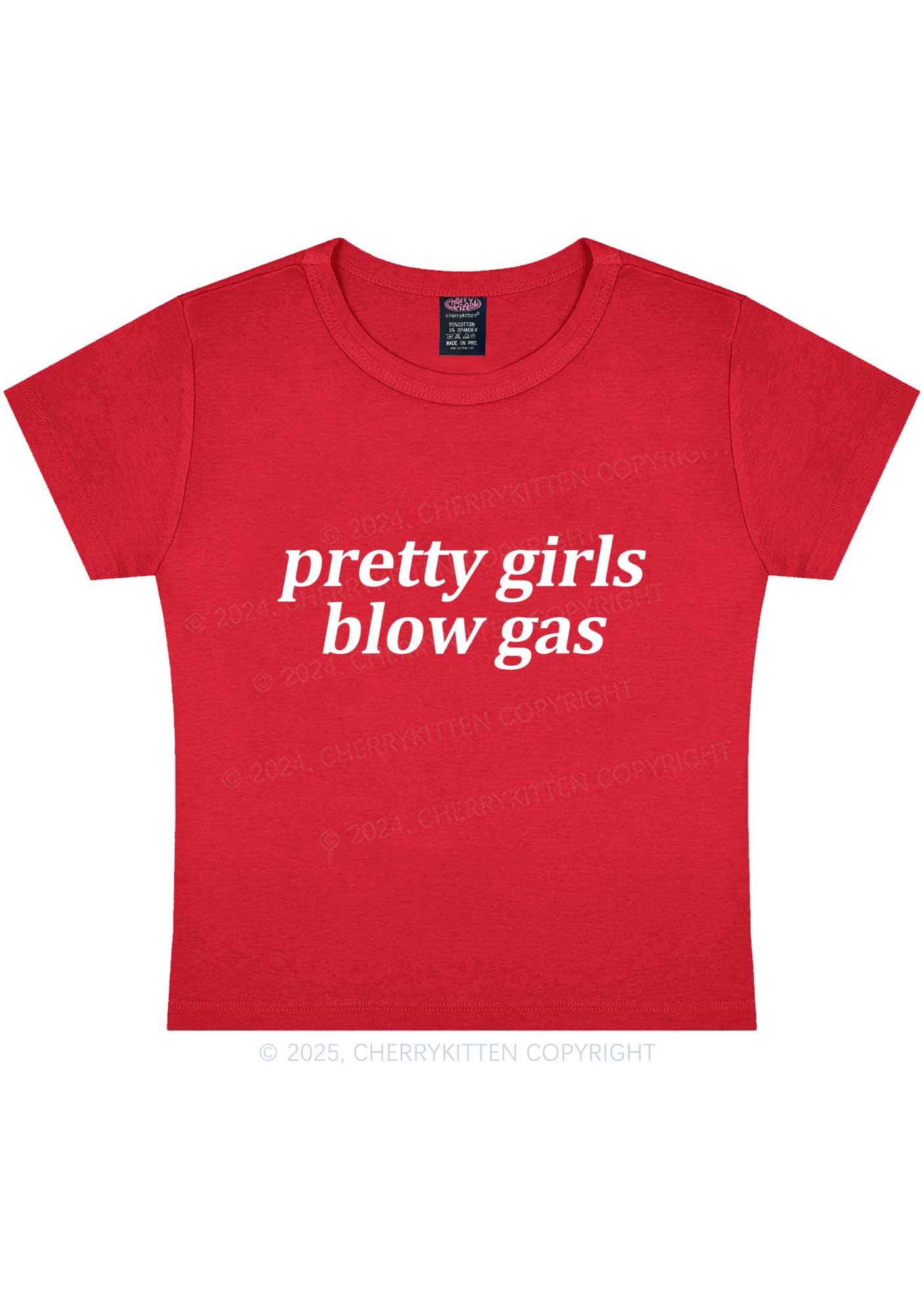 Pretty Girls Blow Gas Y2K Baby Tee Cherrykitten