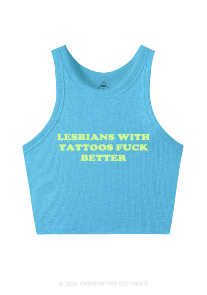 Lesbians With Tattoos Y2K Crop Tank Top Cherrykitten