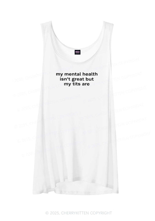 My Mental Health Isn't Great Y2K Sheer Boyfriend Tank Cherrykitten