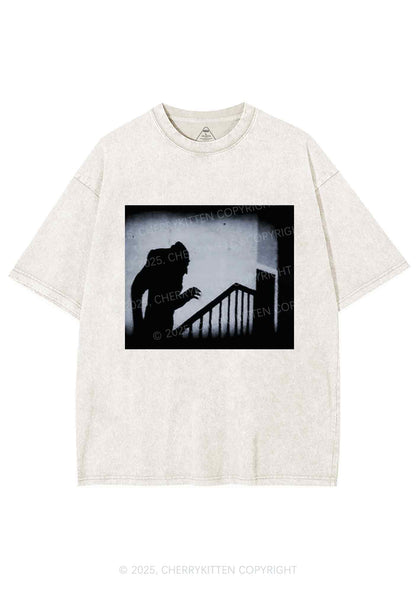 Halloween Stairs Intruder Y2K Shirts Washed Tee Cherrykitten