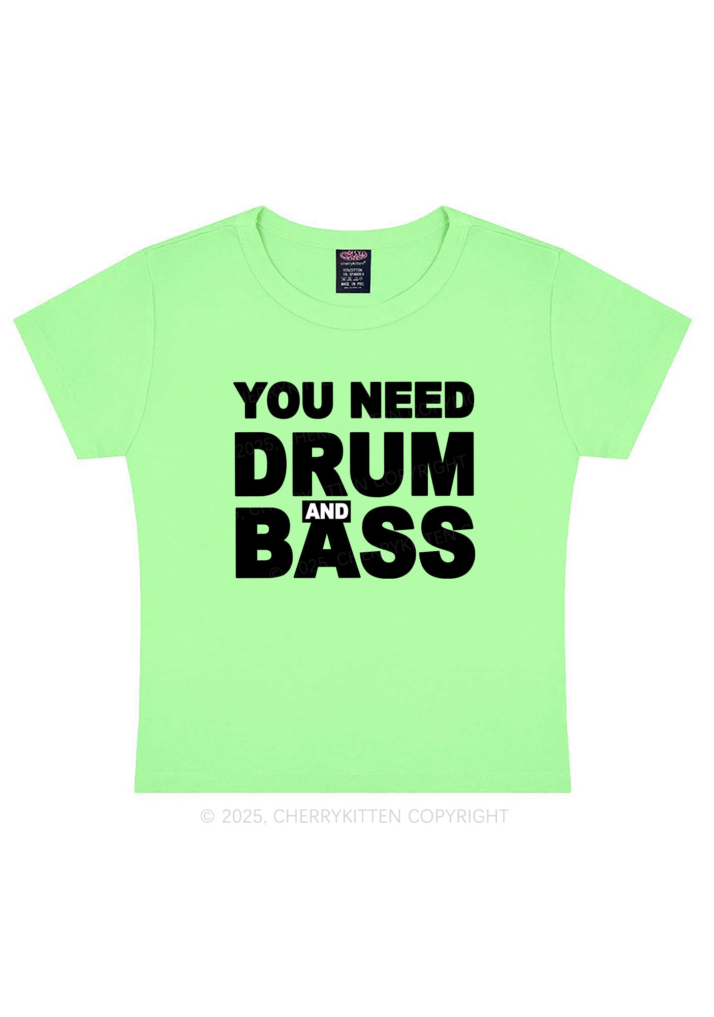 Need Drum And Bass Y2K Baby Tee Cherrykitten