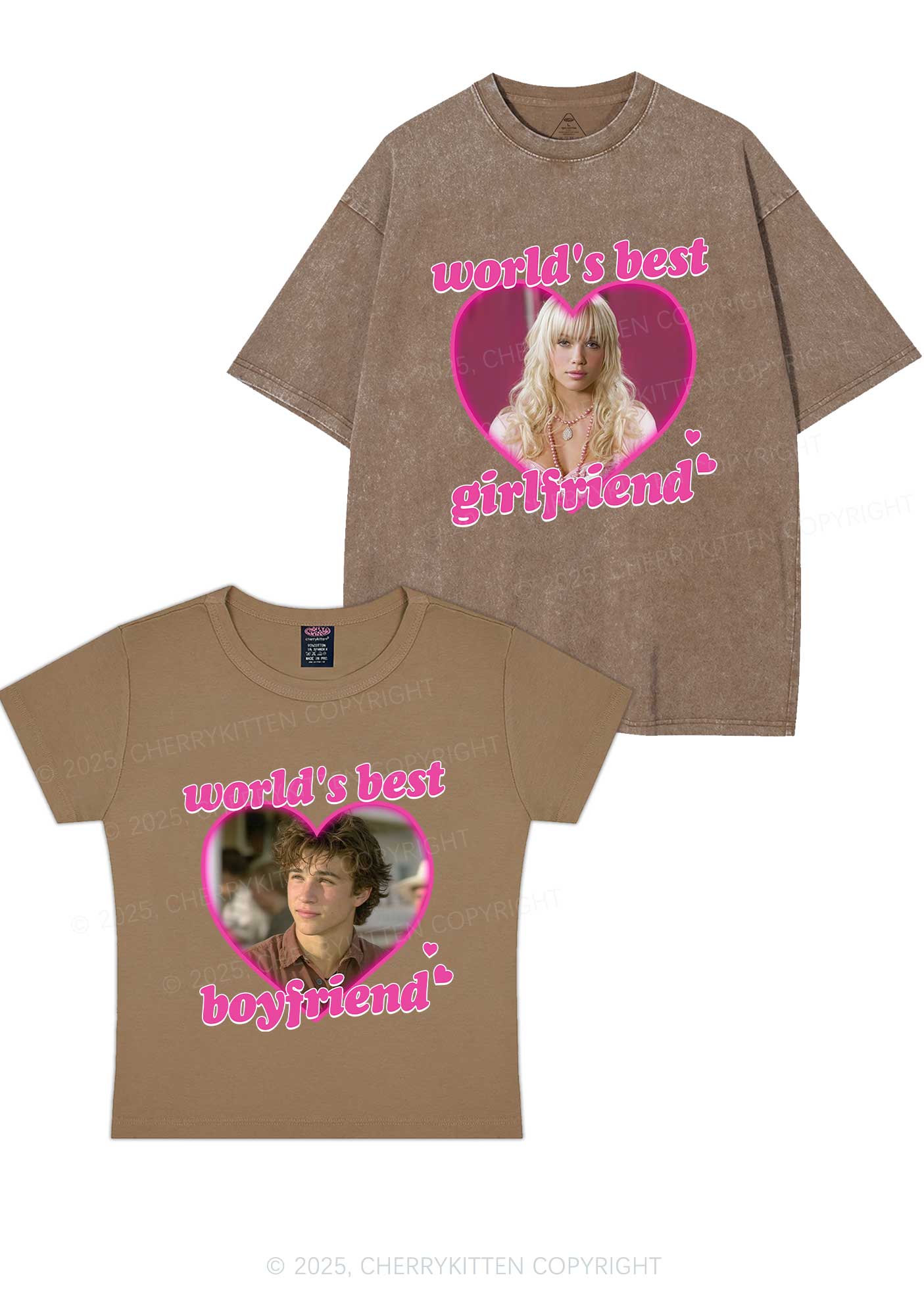 Custom Worlds Best BF GF Y2K Valentine's Day Couple Shirt Cherrykitten
