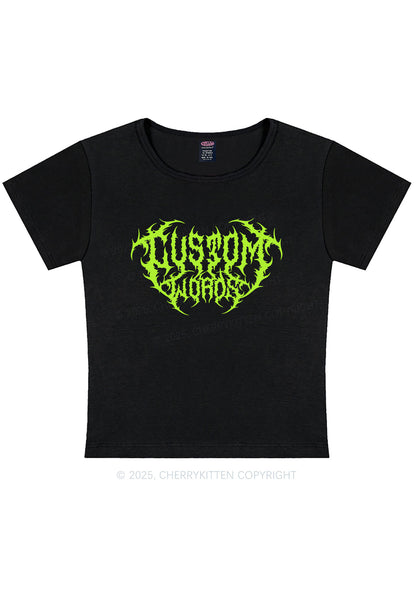 Custom Punk Words Y2K Baby Tee Cherrykitten