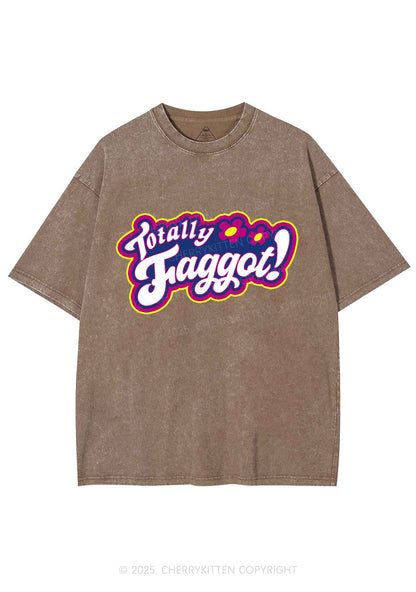 Totally Faggot Pride Y2K Shirts Washed Tee Cherrykitten