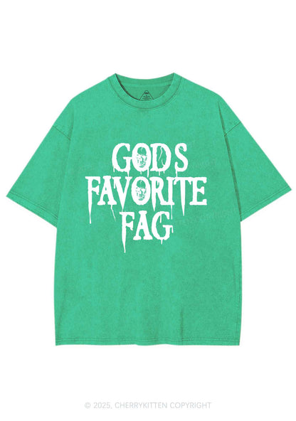 Halloween Gods Favorite Fag Pride Y2K Shirts Washed Tee Cherrykitten