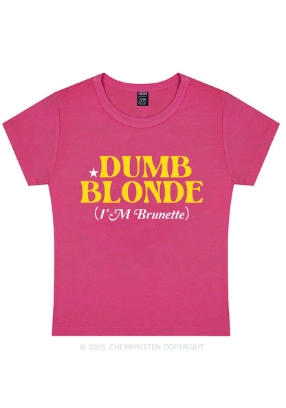 Dumb Blonde Brunette Y2K Baby Tee Cherrykitten
