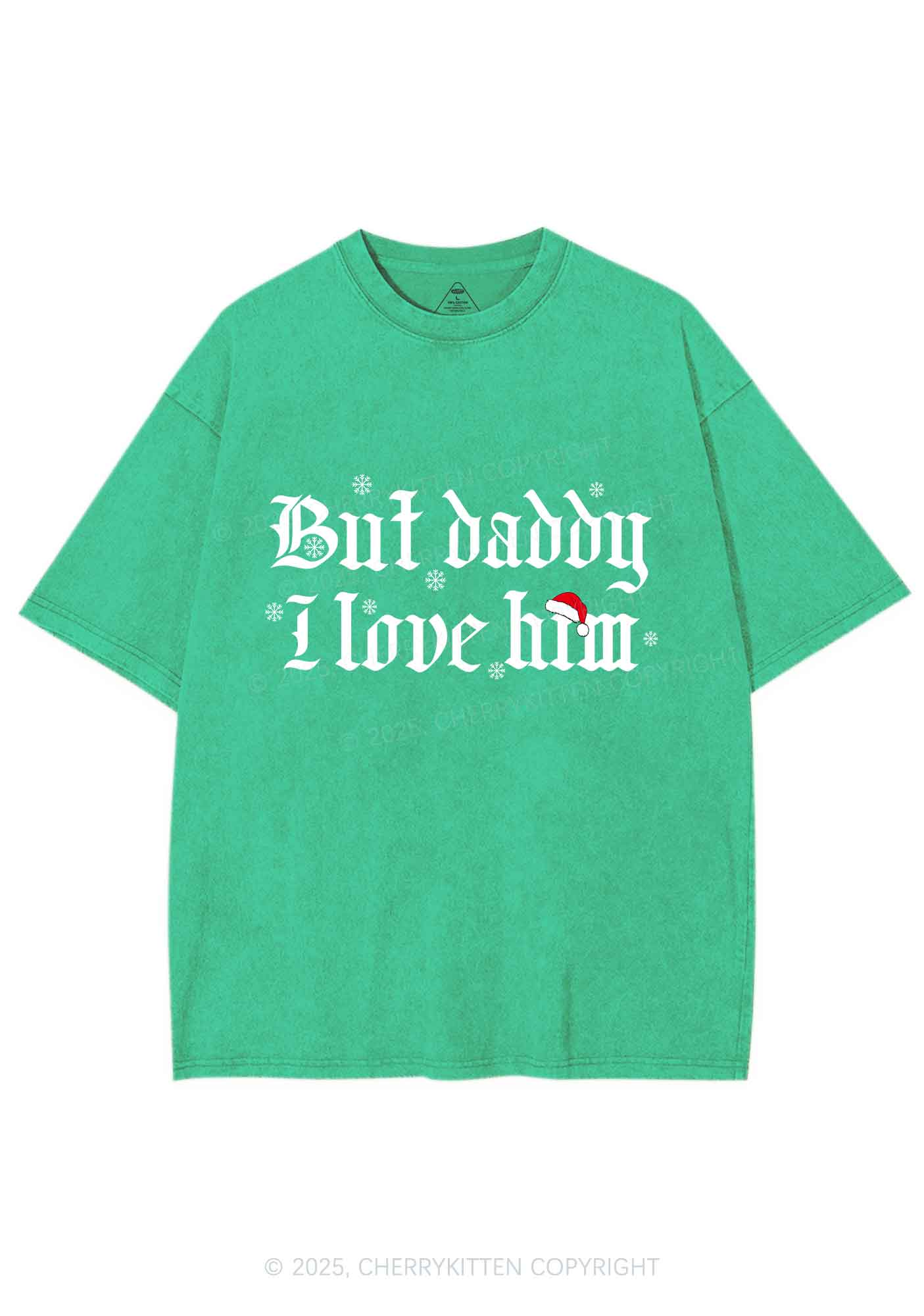 Christmas Daddy I Love Him Y2K Shirts Washed Tee Cherrykitten