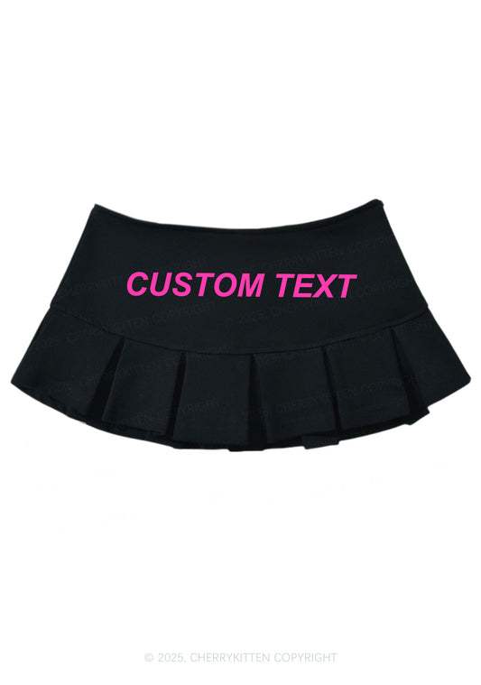 Custom Text Valentine's Day Y2K Mini Pleated Skirts Cherrykitten