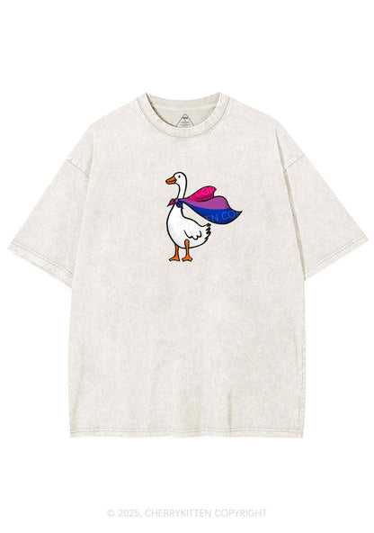 Bisexual Goose Pride Y2K Shirts Washed Tee Cherrykitten