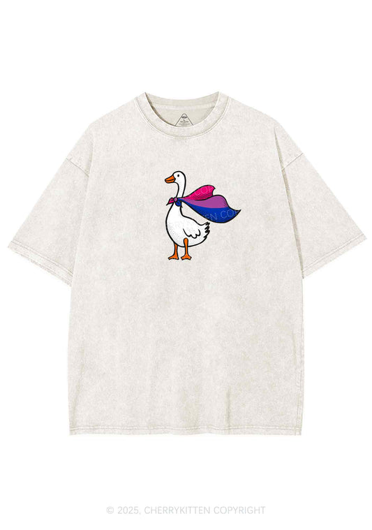 Bisexual Goose Pride Y2K Shirts Washed Tee Cherrykitten
