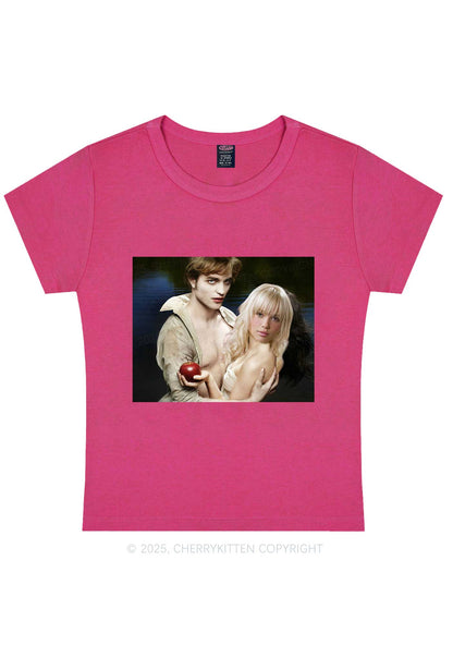 Custom Vampire Lover Photo Y2K Baby Tee Cherrykitten