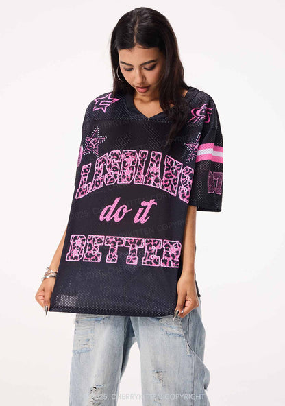 Custom Lesbians Do It Better Pride Y2K Mesh Jersey Shirts Cherrykitten