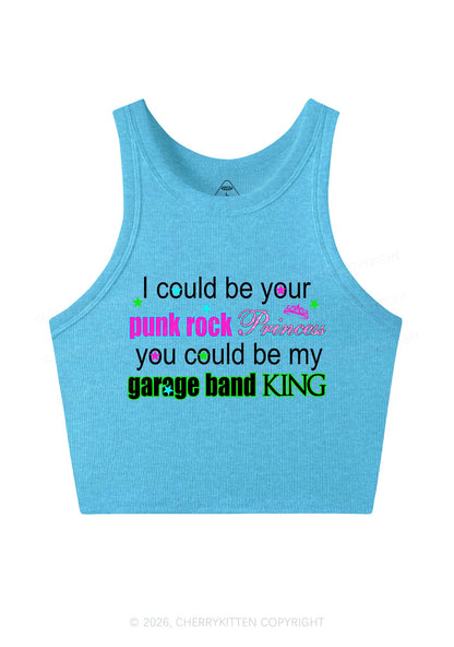 Punk Rock Princess Y2K Crop Tank Top Cherrykitten