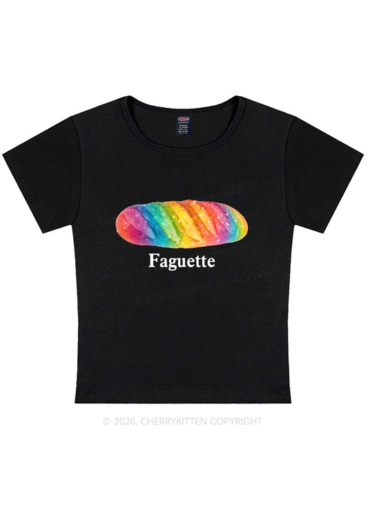 Rainbow Faguette Pride Y2K Baby Tee Cherrykitten