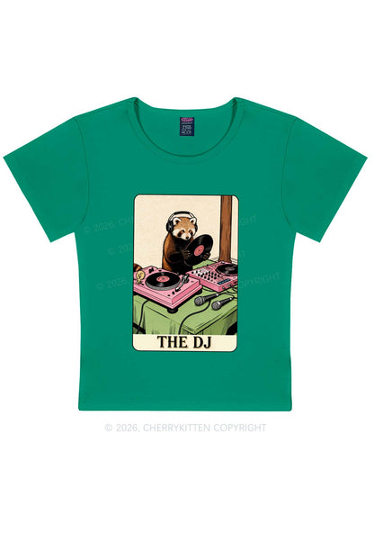 The DJ Raccoon Y2K Baby Tee Cherrykitten