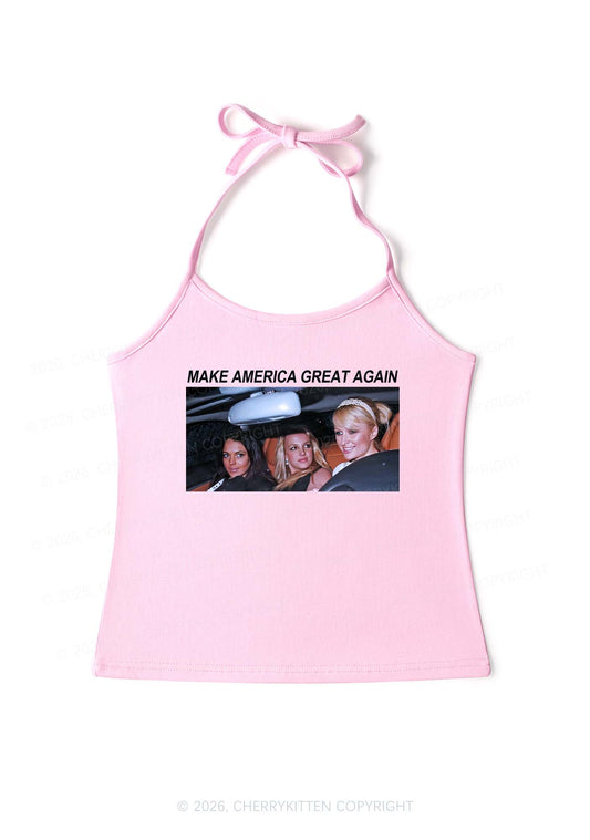 Make America Great Again Y2K Halter Neck Cami Cherrykitten