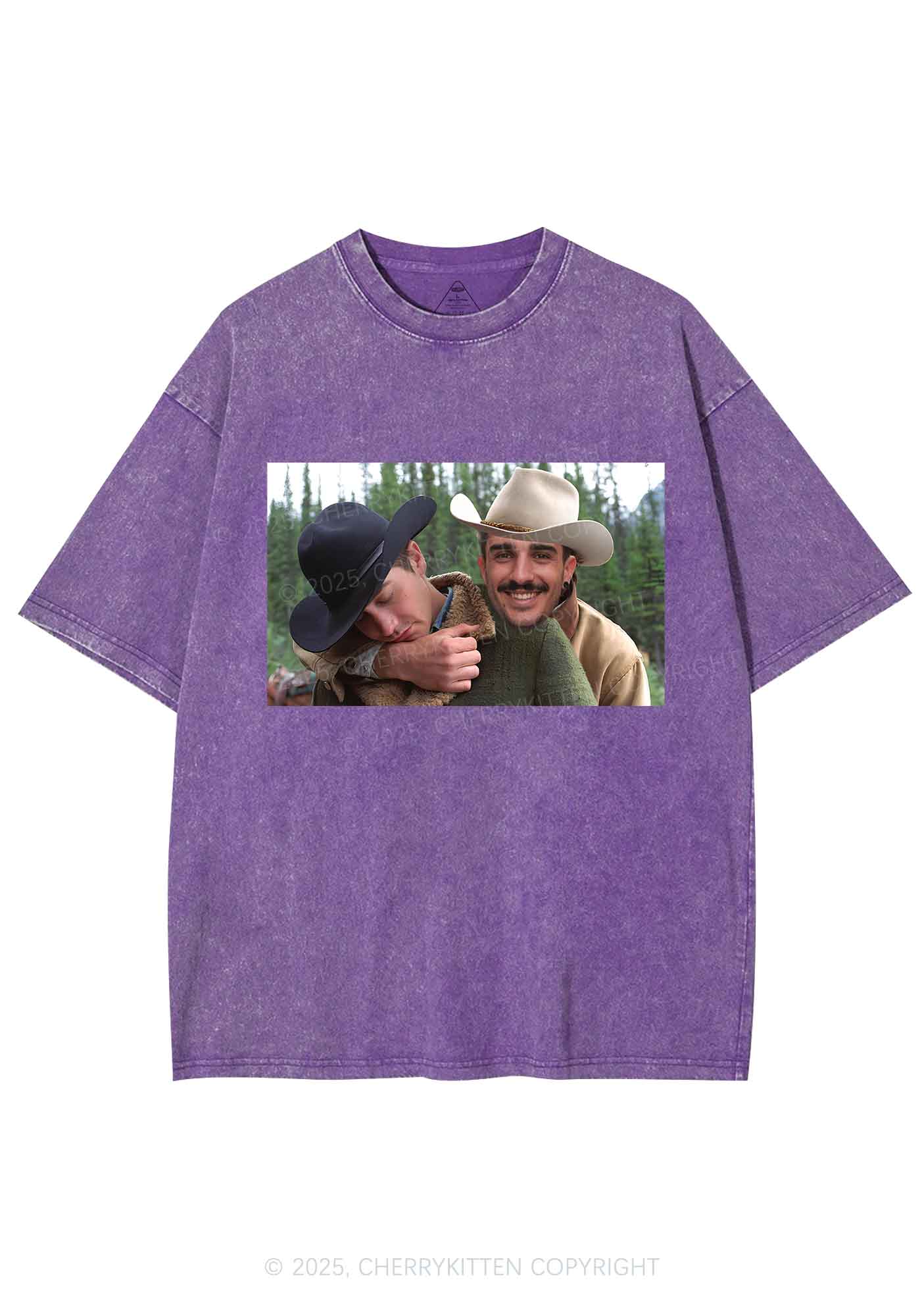 Custom Gay Cowboy Pride Y2K Shirts Washed Tee Cherrykitten