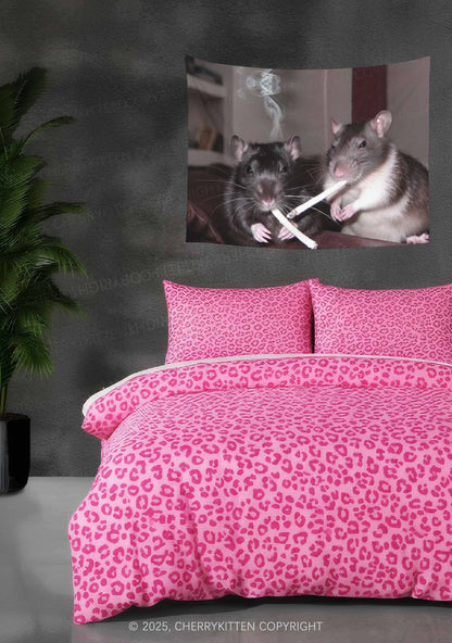 Smoking Rats Flag Y2K Tapestry Cherrykitten