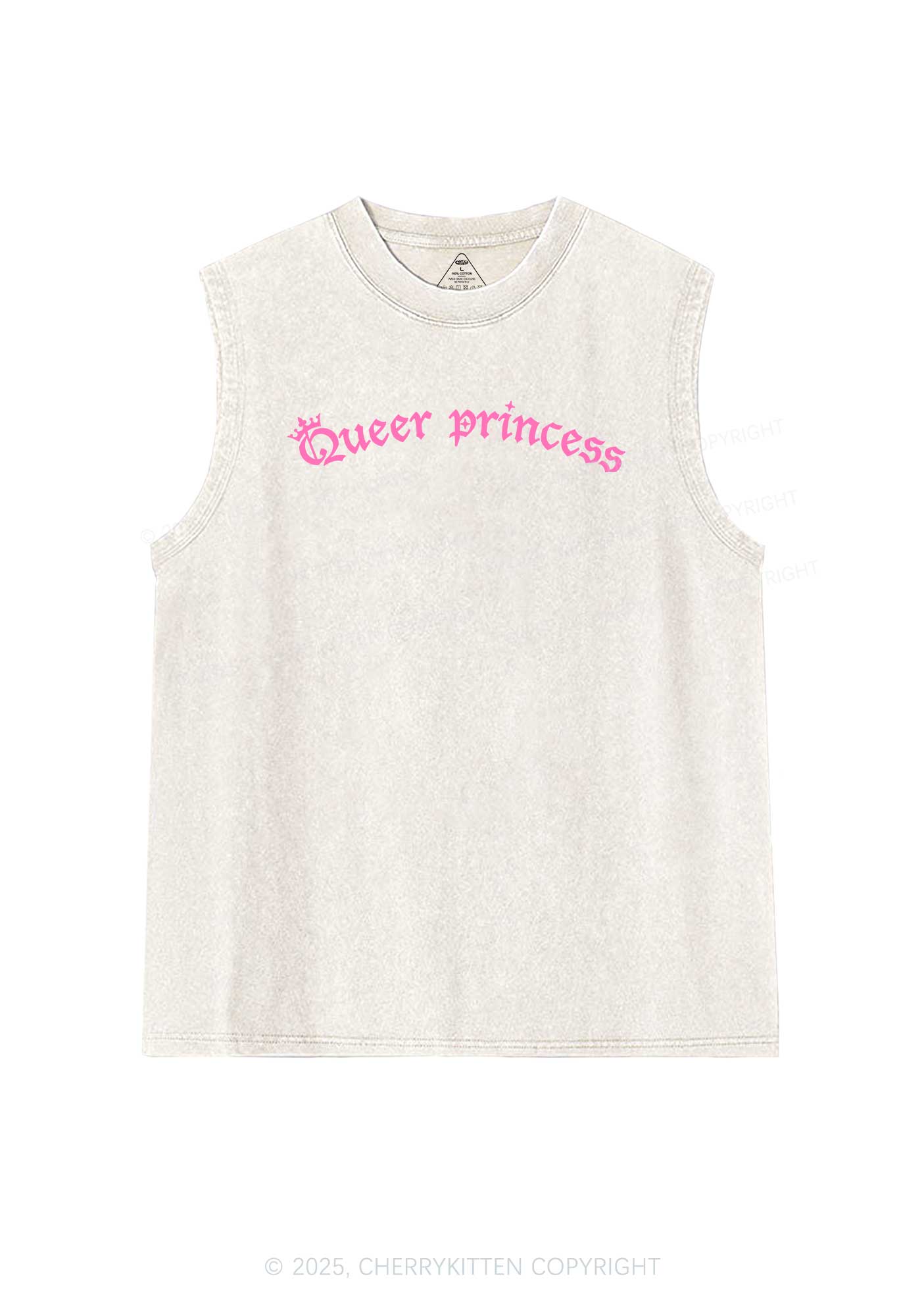 Gothic Queer Princess Pride Y2K Washed Muscle Tank Cherrykitten