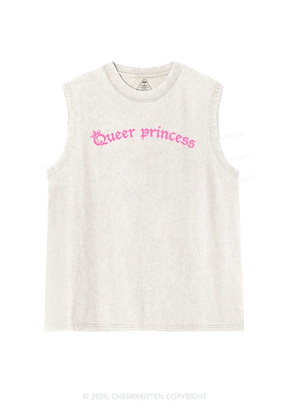 Gothic Queer Princess Pride Y2K Washed Muscle Tank Cherrykitten