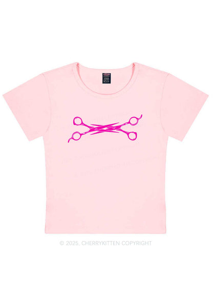 Pink Scissor Y2K Baby Tee Cherrykitten