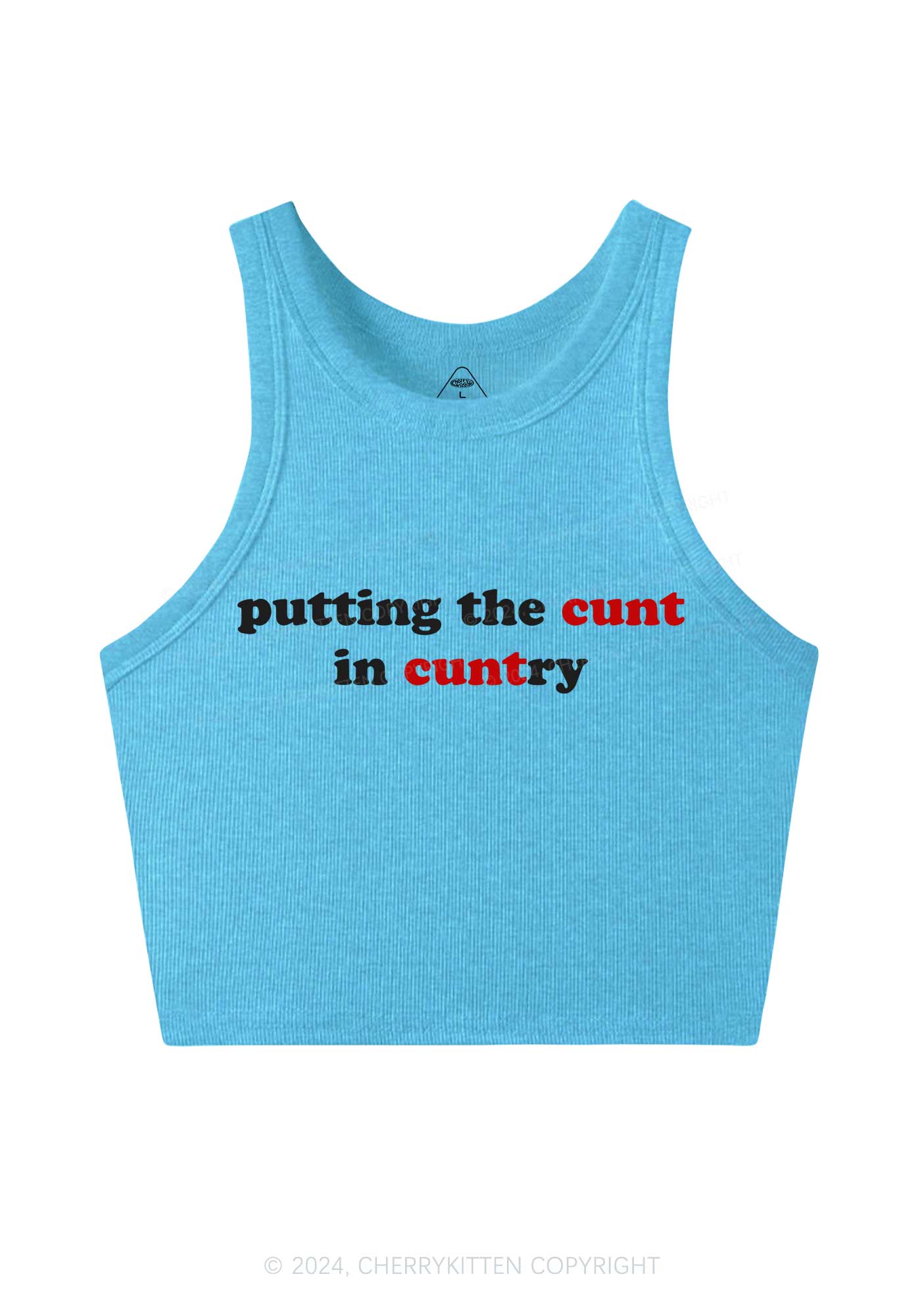 Putting Cxxt In Cuntry Y2K Crop Tank Top Cherrykitten