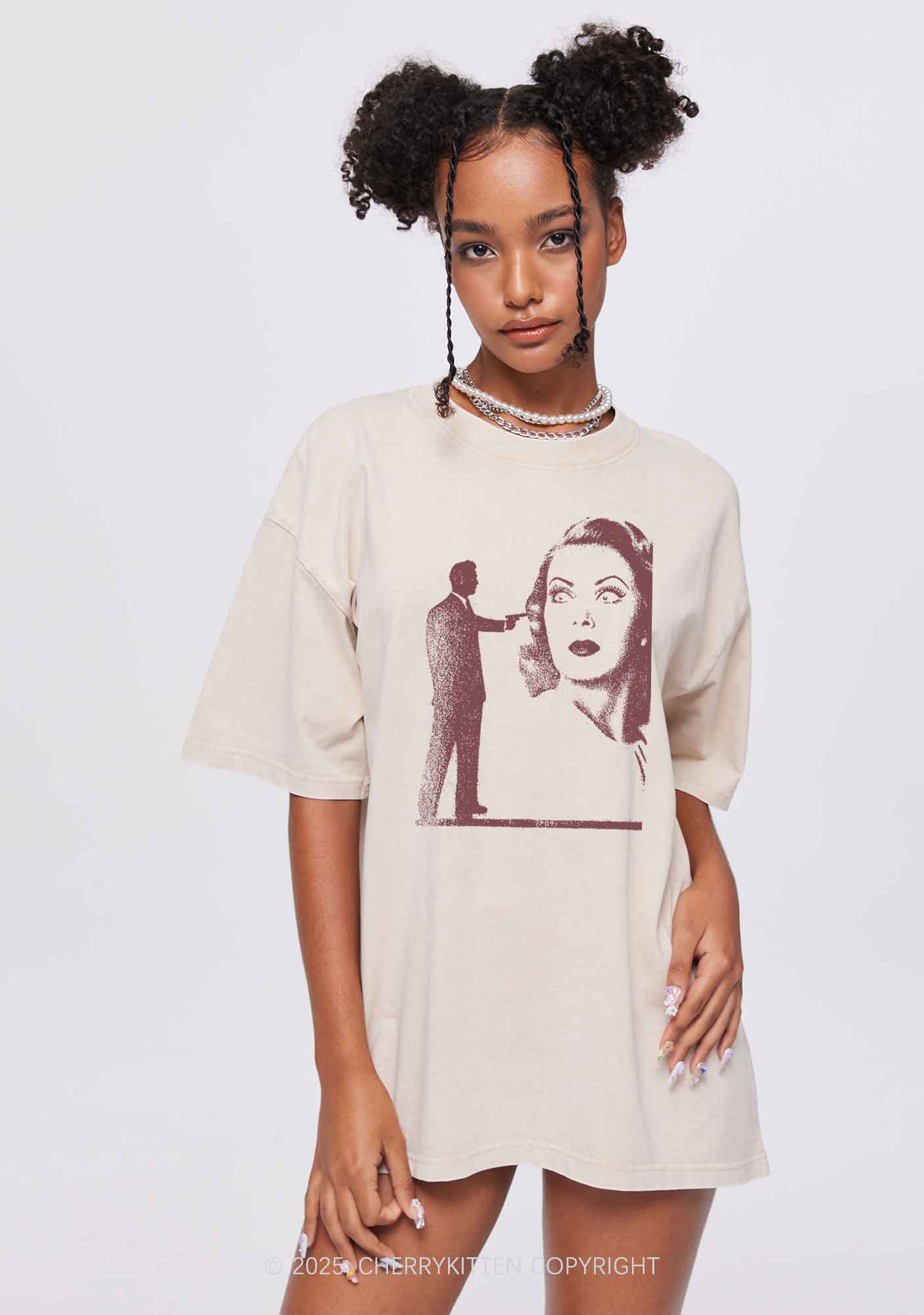 Woman Shot Y2K Washed Tee Cherrykitten