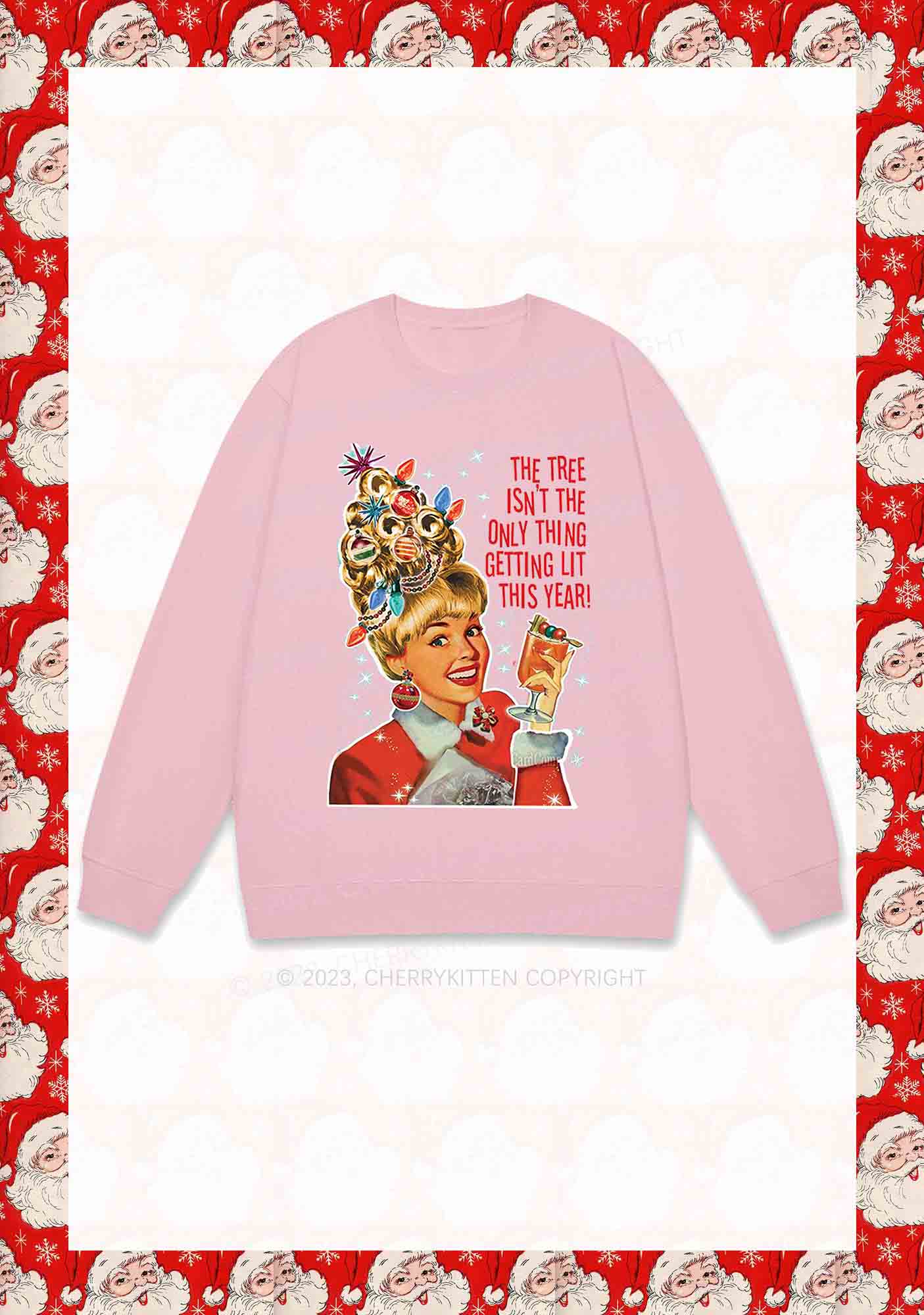 The Only Thing Getting Lit This Year Christmas Y2K Sweatshirt Cherrykitten