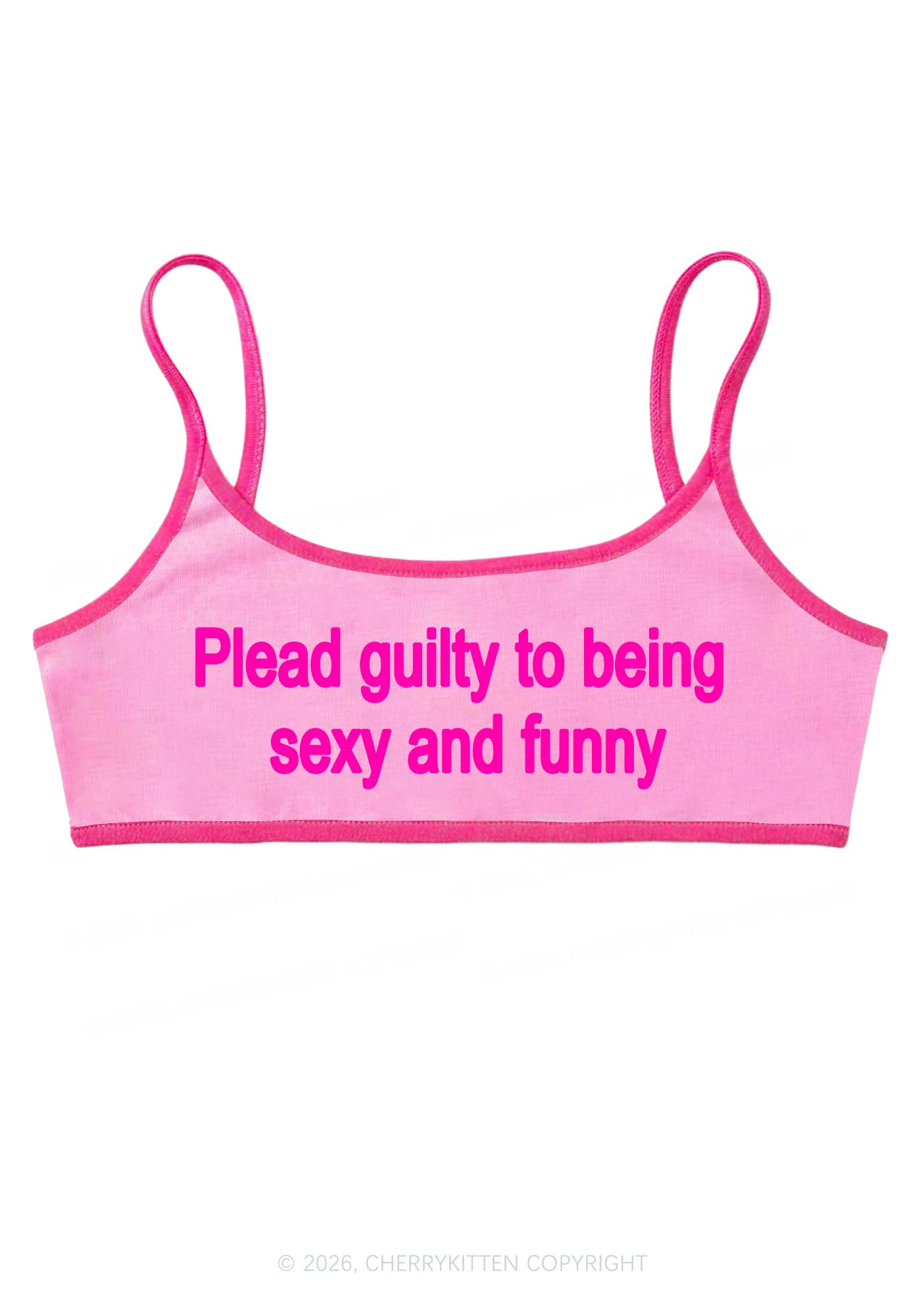 Plead Guilty To Being Funny Y2K Super Crop Cami Cherrykitten