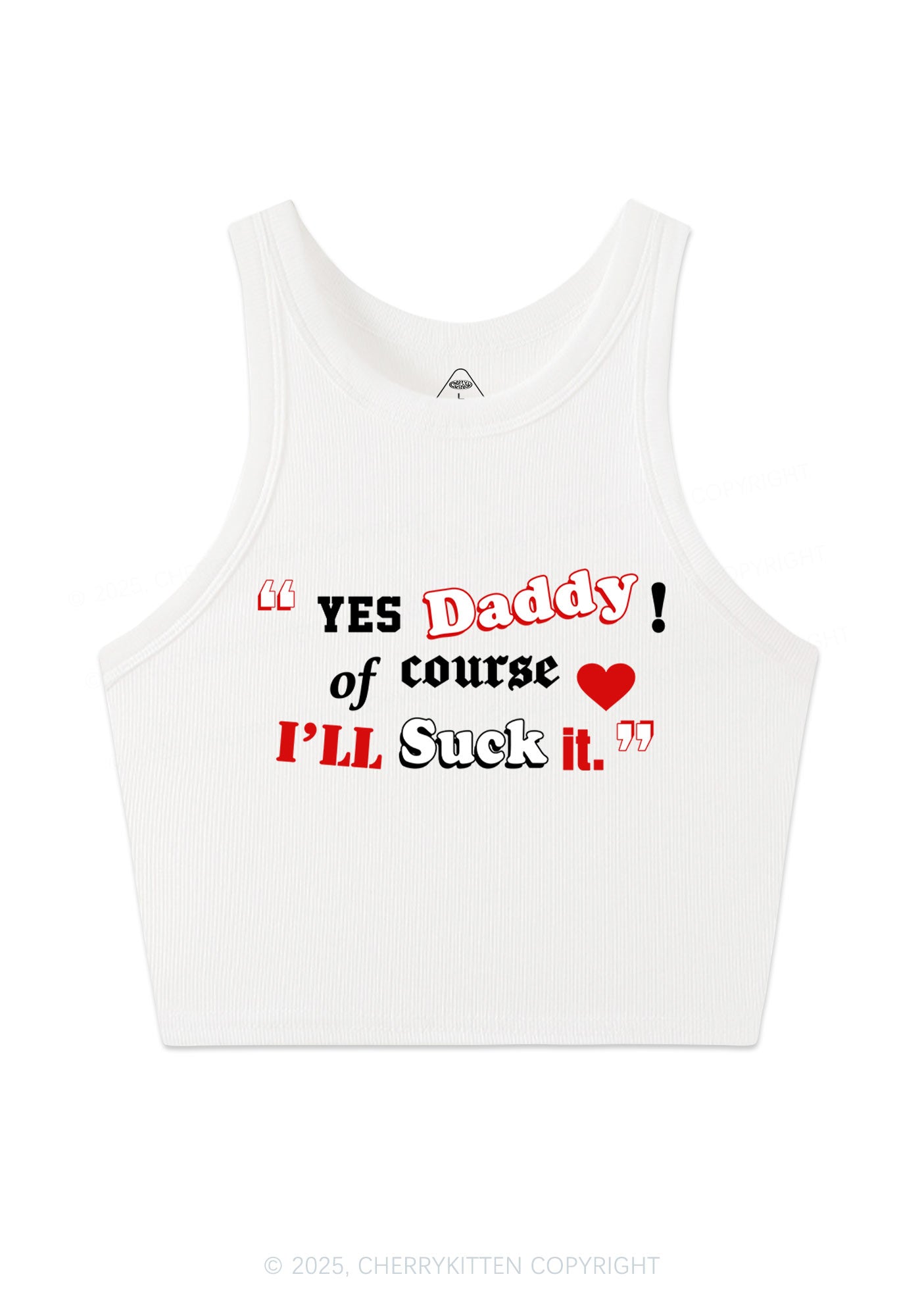 Daddy Suck It Y2K Crop Tank Top Cherrykitten