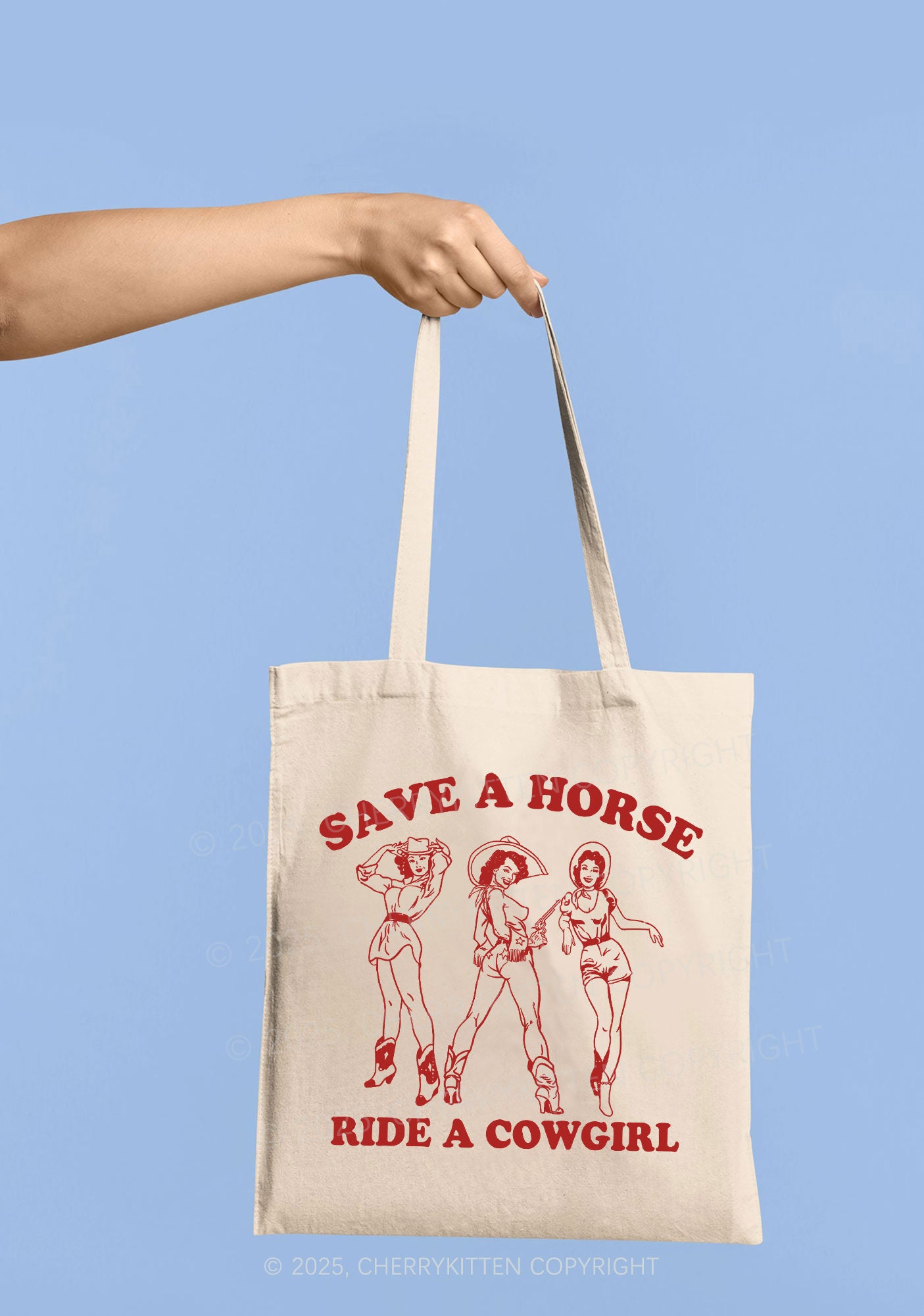 Ride A Cowgirl Pride Y2K Canvas Tote Bag Cherrykitten
