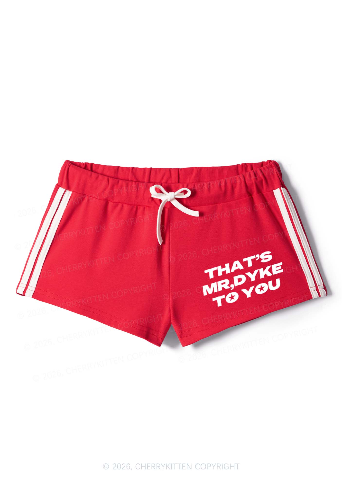 Thats Mr Dyke To You Pride Y2K Drawstring Mini Shorts Cherrykitten