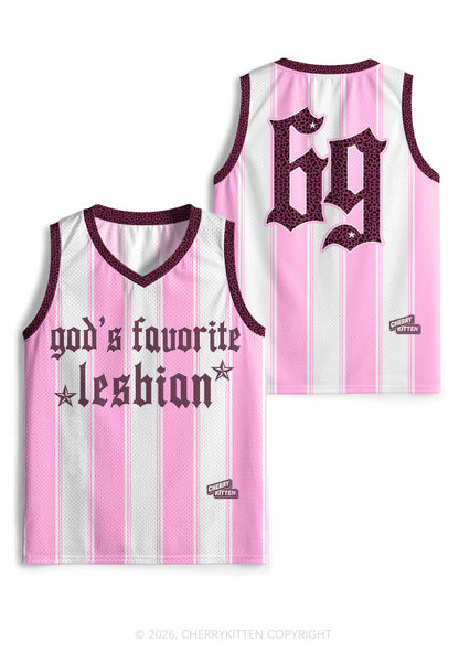 Gods Favorite Lesbian Pride Y2K Sport Jersey Tank Cherrykitten