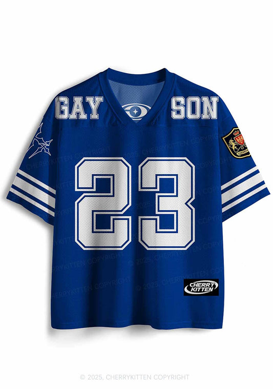 Custom Blue Gay Son Pride Y2K Sport Jersey Shirts Cherrykitten