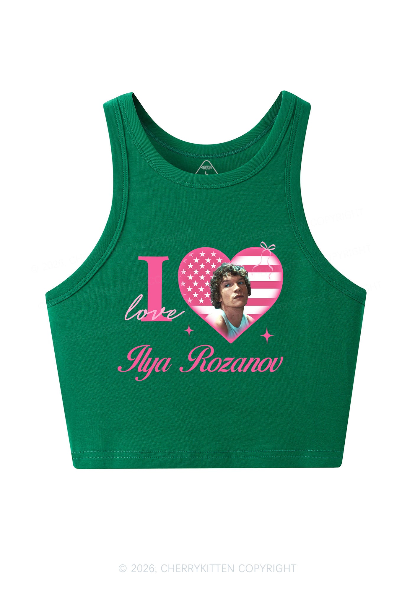 I Love IR HR Y2K Crop Tank Top Cherrykitten