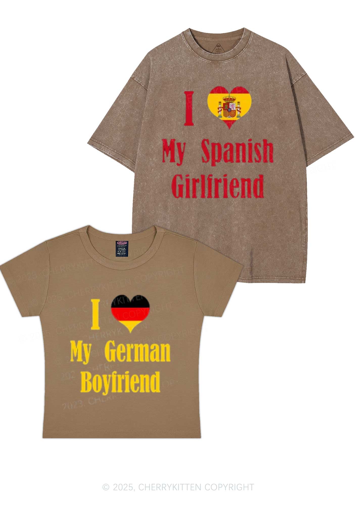 Custom Country Y2K Valentine's Day Couple Shirt Cherrykitten