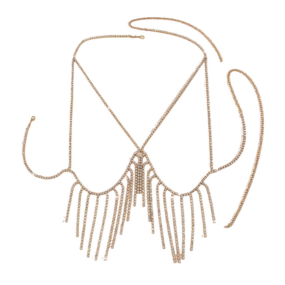Fashion Metal Tassel Diamond Temperament Breast Chain