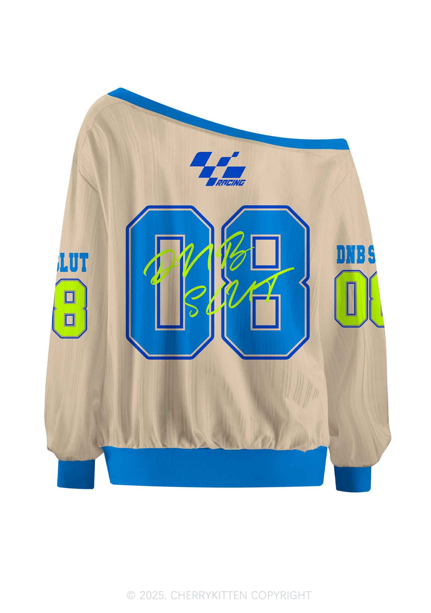 Custom Dnb Slxt Y2K Off Shoulder Long Sleeve Sport Jersey Shirts Cherrykitten