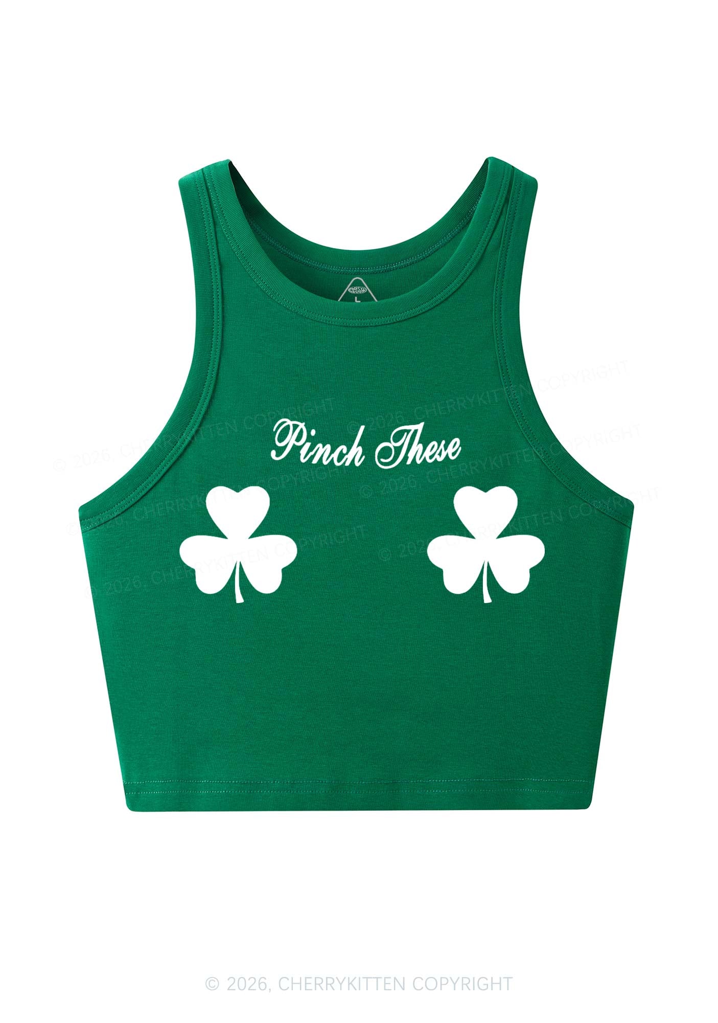 Pinch These St Patricks Y2K Crop Tank Top Cherrykitten