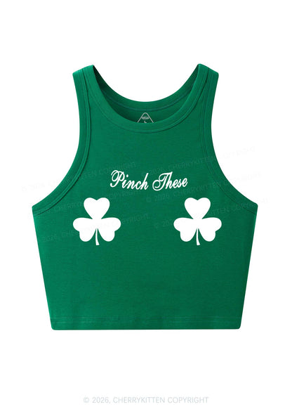 Pinch These St Patricks Y2K Crop Tank Top Cherrykitten