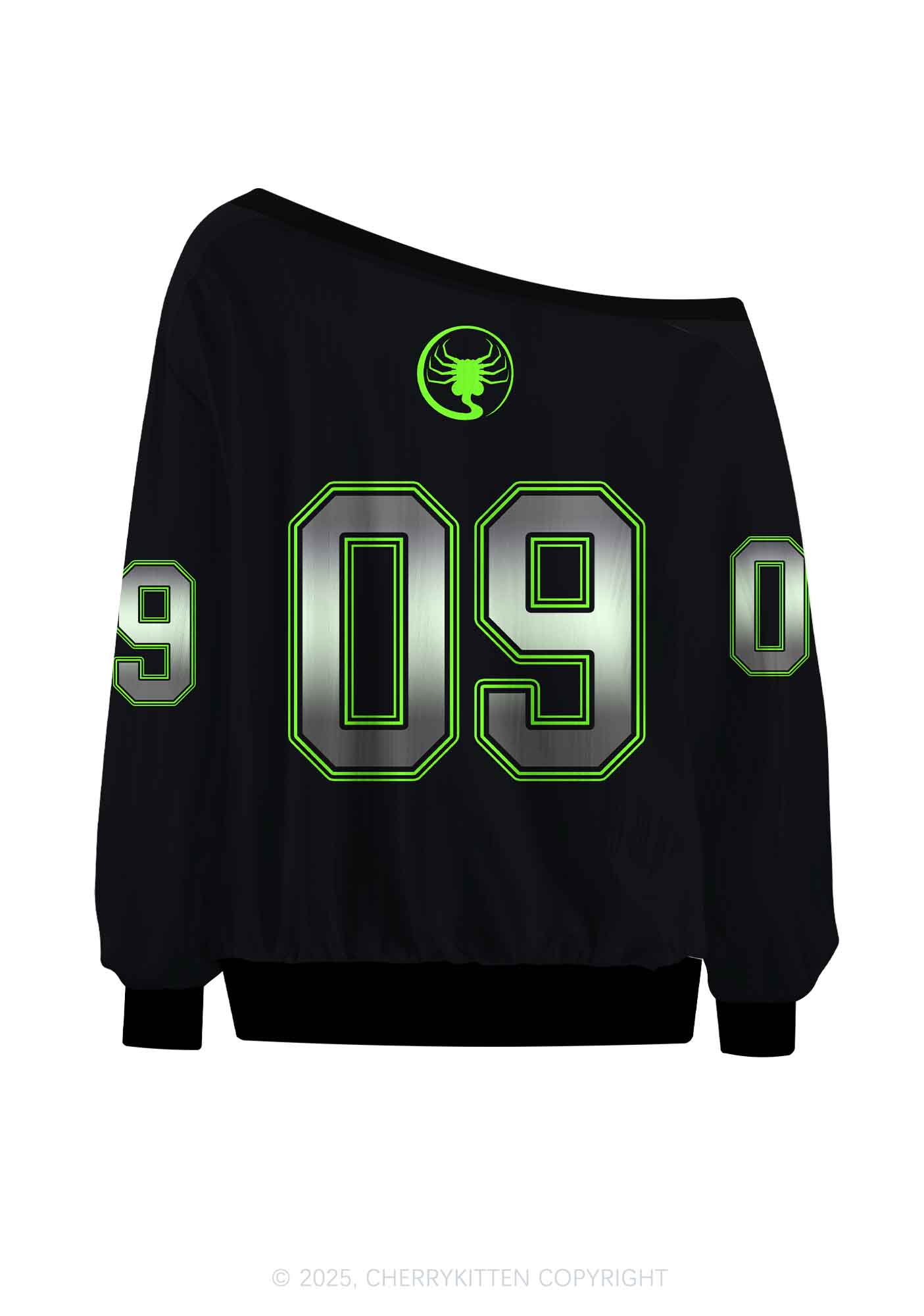 Custom Kitten And Girl Y2K Off Shoulder Long Sleeve Sport Jersey Shirts Cherrykitten