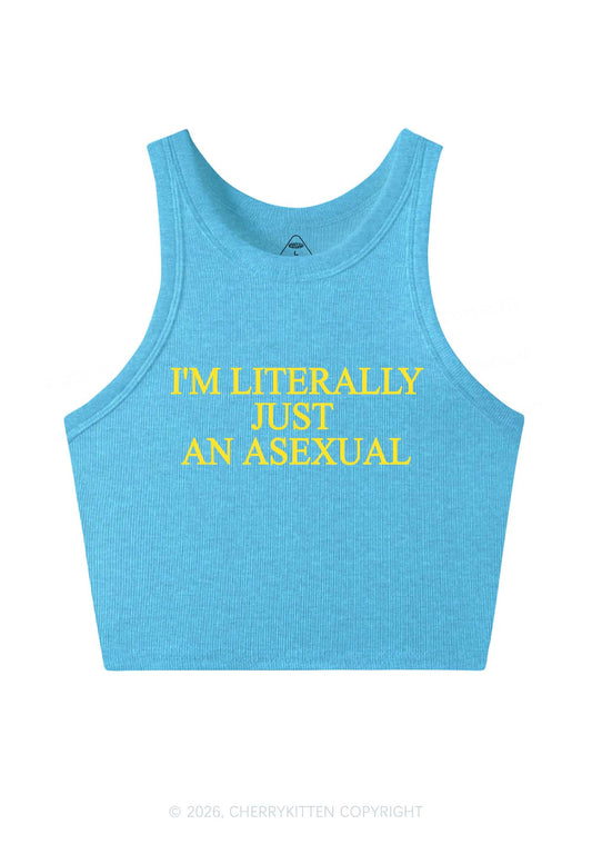 Im Literally Just An Asexual Pride Y2K Crop Tank Top Cherrykitten