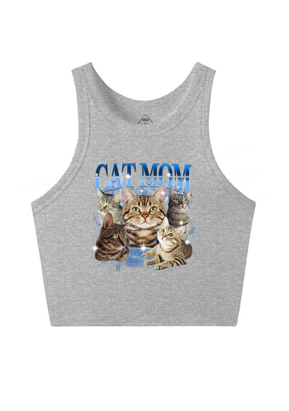 Custom Photo Cat Mom Y2K Crop Tank Top Cherrykitten