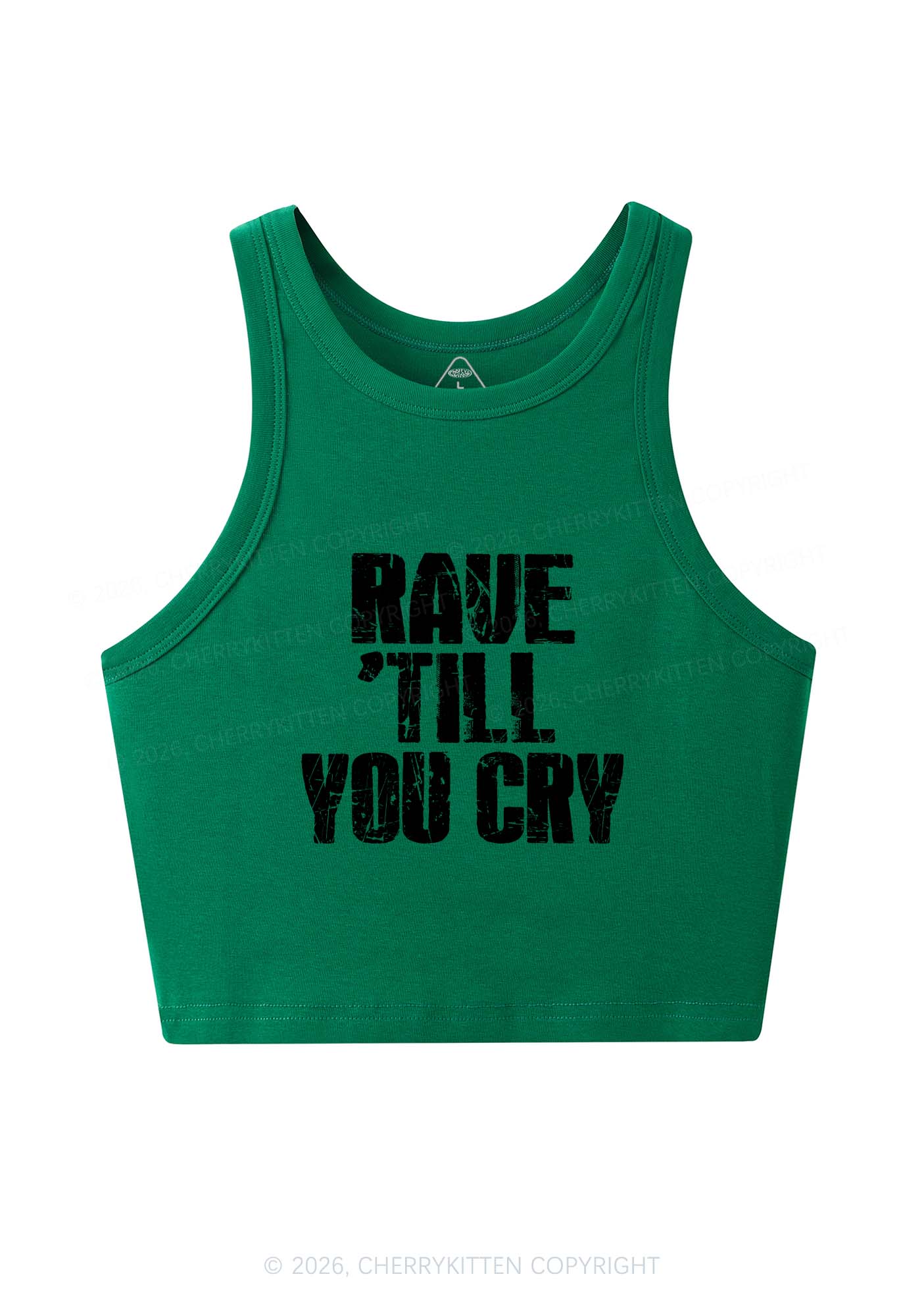 Rave Till You Cry Y2K Crop Tank Top Cherrykitten