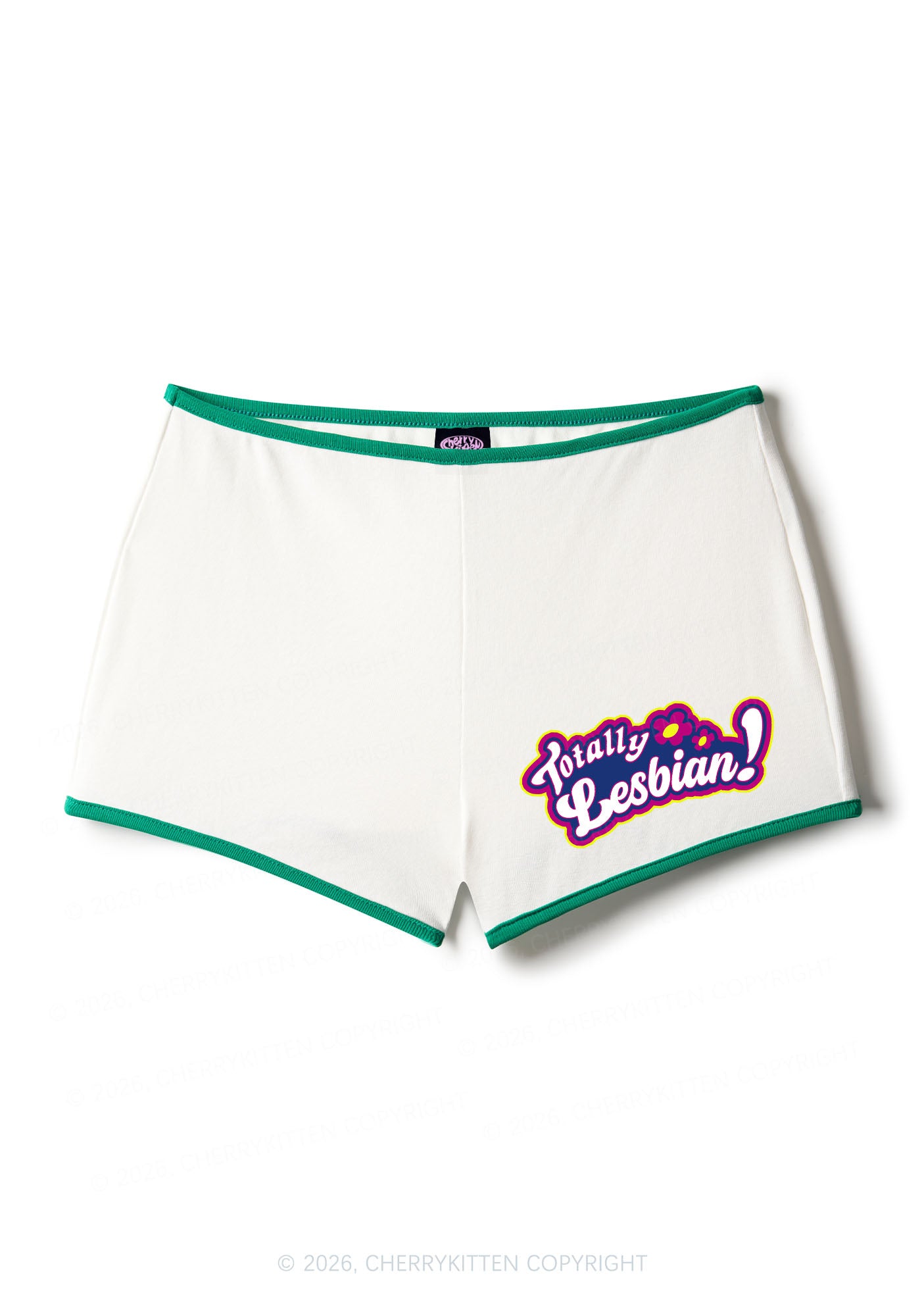 Totally Lesbian Pride Y2K Booty Shorts Cherrykitten