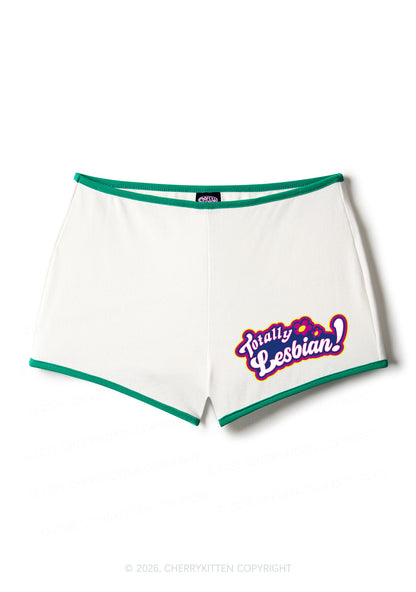 Totally Lesbian Pride Y2K Booty Shorts Cherrykitten