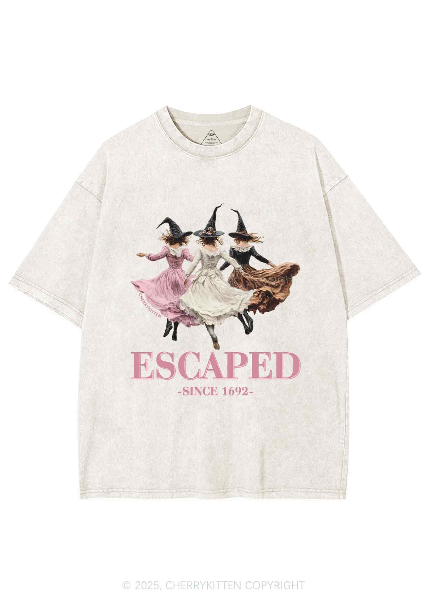 Halloween Escaped Skirts Witches Y2K Shirts Washed Tee Cherrykitten