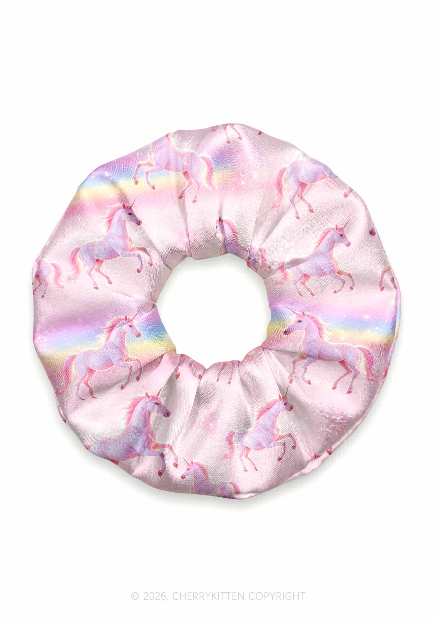Rainbow Gradient Unicorn Y2K Hair Scrunchie Cherrykitten
