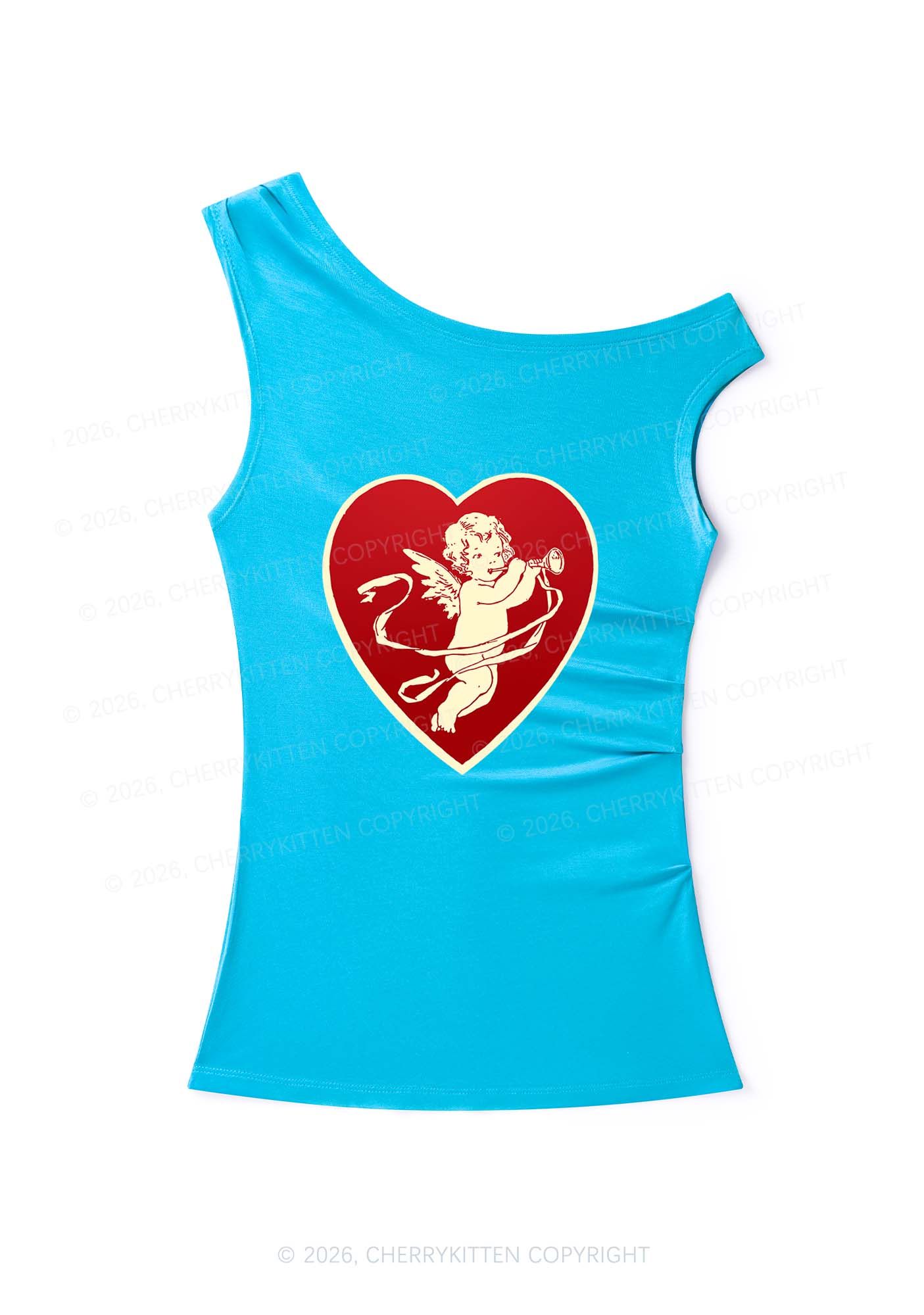 Trumpet Cupid Y2K Off Shoulder Tank Top Cherrykitten